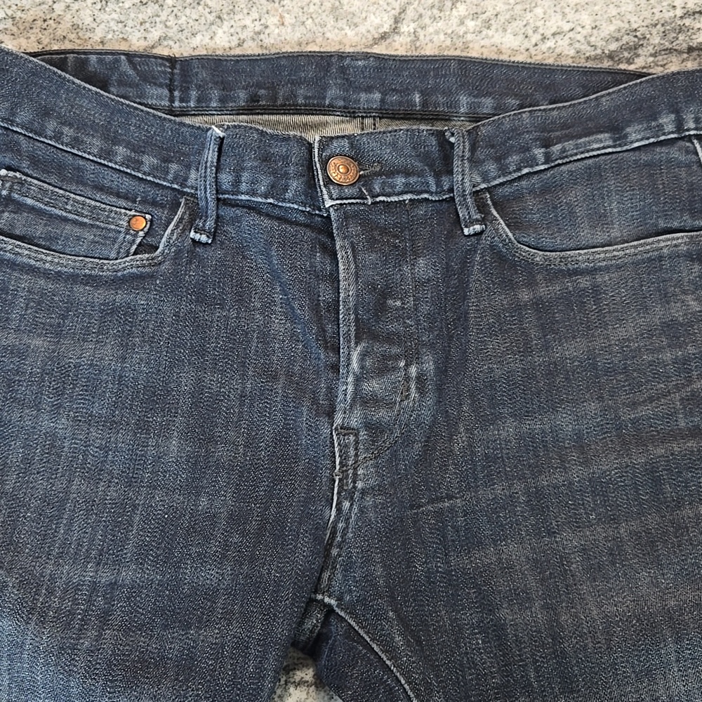 H&M Size 30 Button Fly Mid-Rise Straight Skinny Leg Denim Jeans